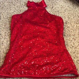 Balera Halter tank dance top Red Sequins Adult Small